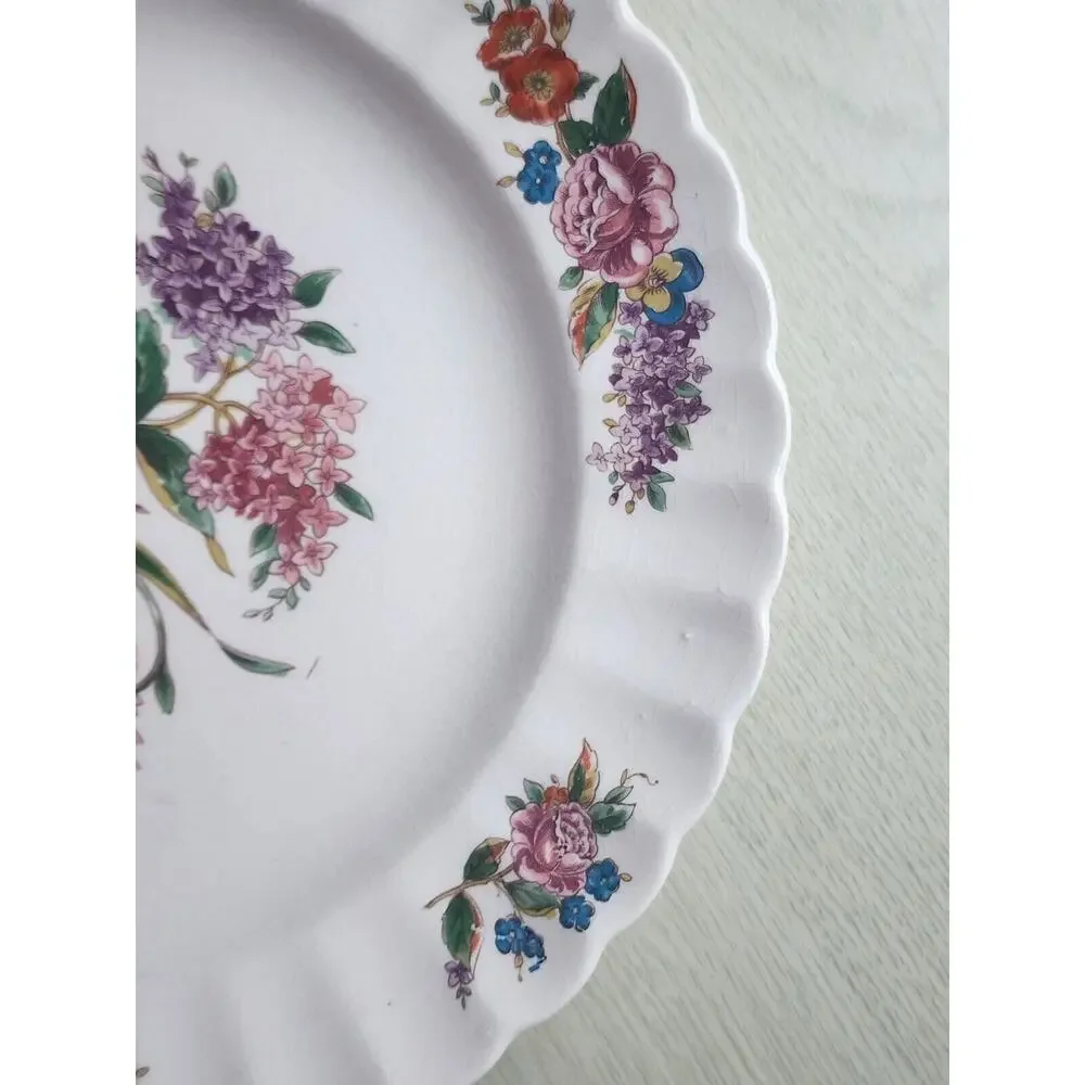 Vintage Limoges USA Wales Floral Dinner Plate 9.5